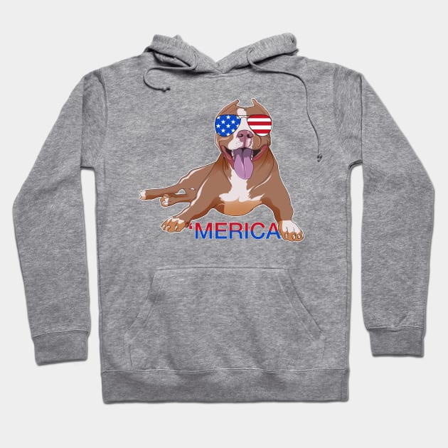 Funny Patriot Pitbull Merica Hoodie by Macy XenomorphQueen